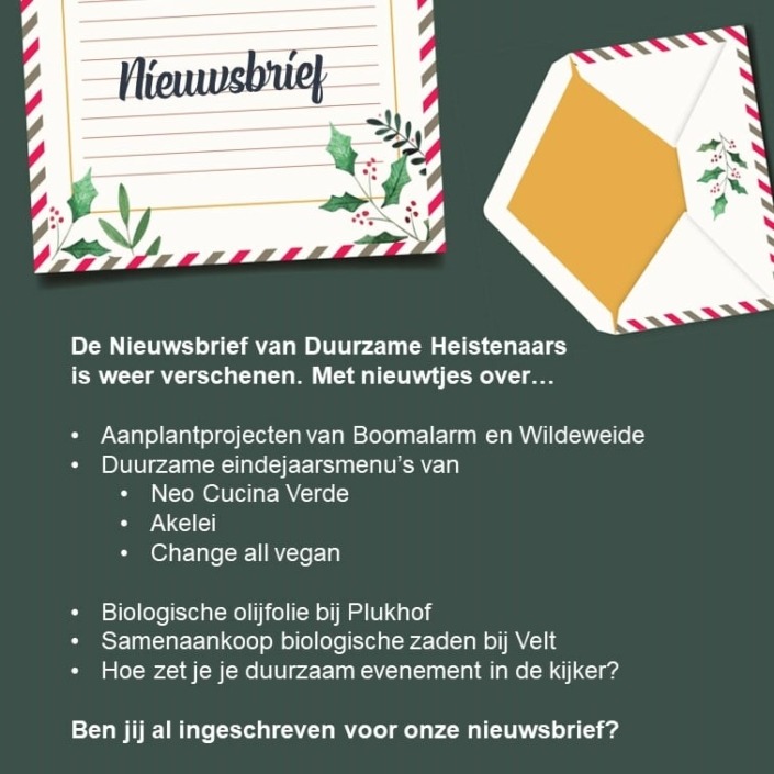 Nieuwsbrief 1 december Duurzame Heistenaars