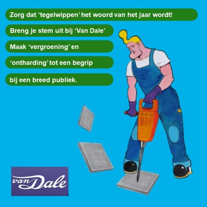Zorg dat tegelwippen het woord van het jaar wordt